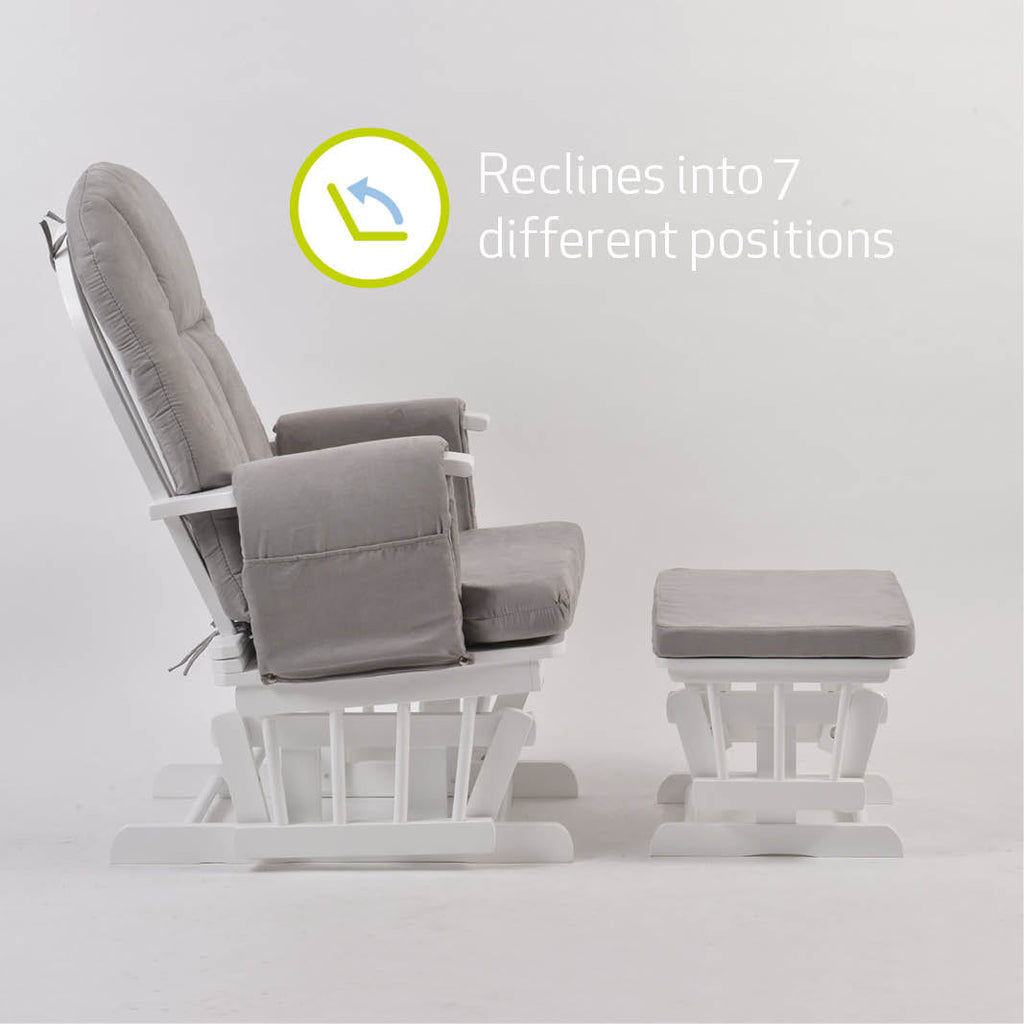Nursing Chair and Footstool - Mothercare Best Seller - White/Grey