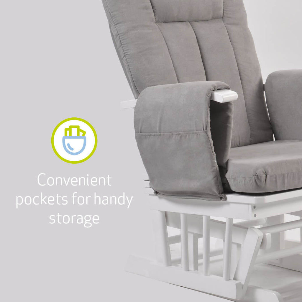 Nursing Chair and Footstool - Mothercare Best Seller - White/Grey