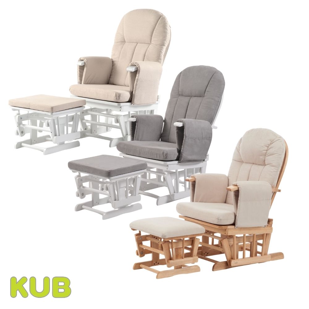 Nursing Chair and Footstool - Mothercare Best Seller - White/Grey