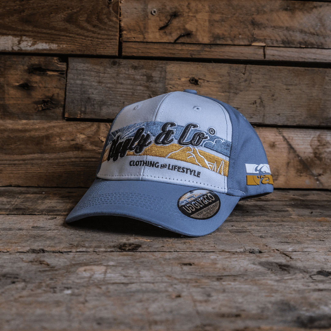 Uggly & Co Sky Summit Vintage Baseball Cap – Sky Blue & White