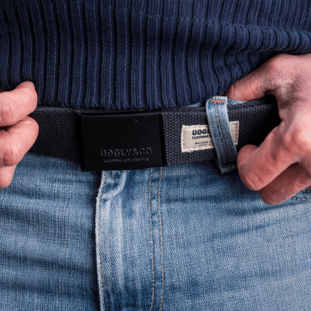 Uggly and Co Reversible Blue Canvas Utility Belt with Bottle Opener