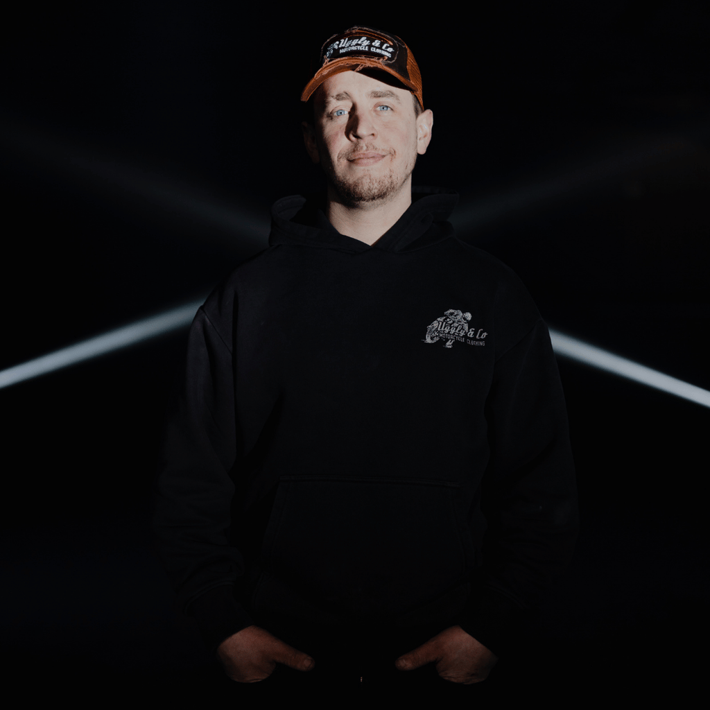 Uggly & Co Black Flattrack Hoodie – Heavyweight Vintage Racing Cotton