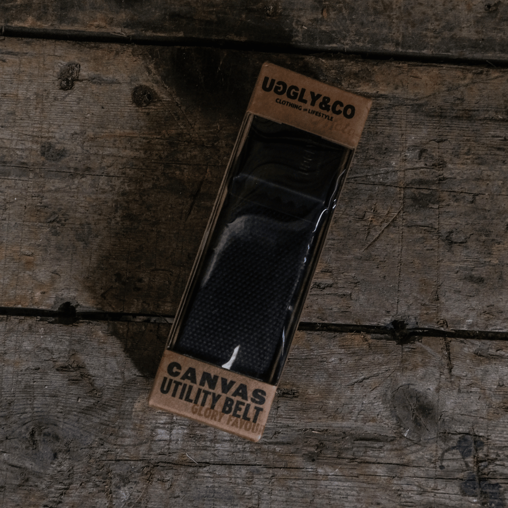 Uggly and Co Reversible Black Canvas Utility Belt with Bottle Opener