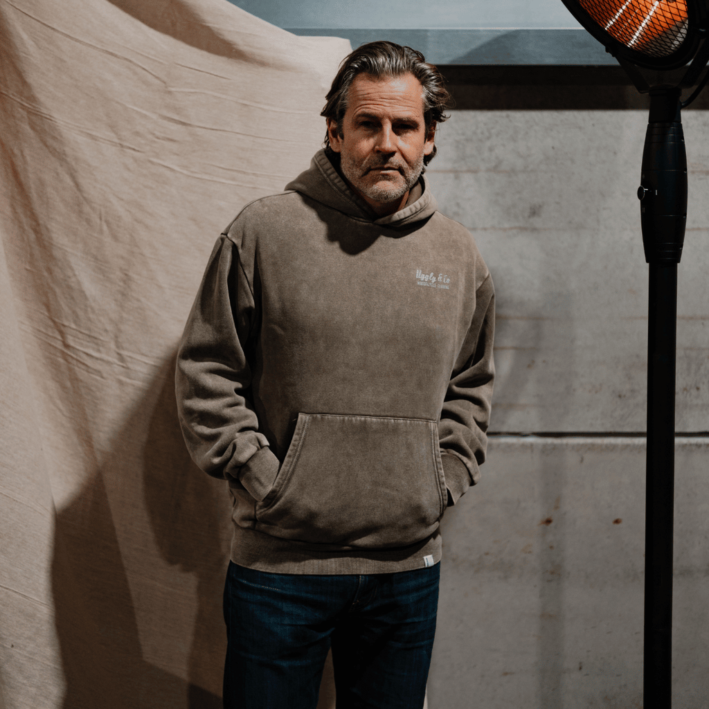 Uggly and Co Green Diamond Acid Wash Hoodie – Heavyweight Retro Style