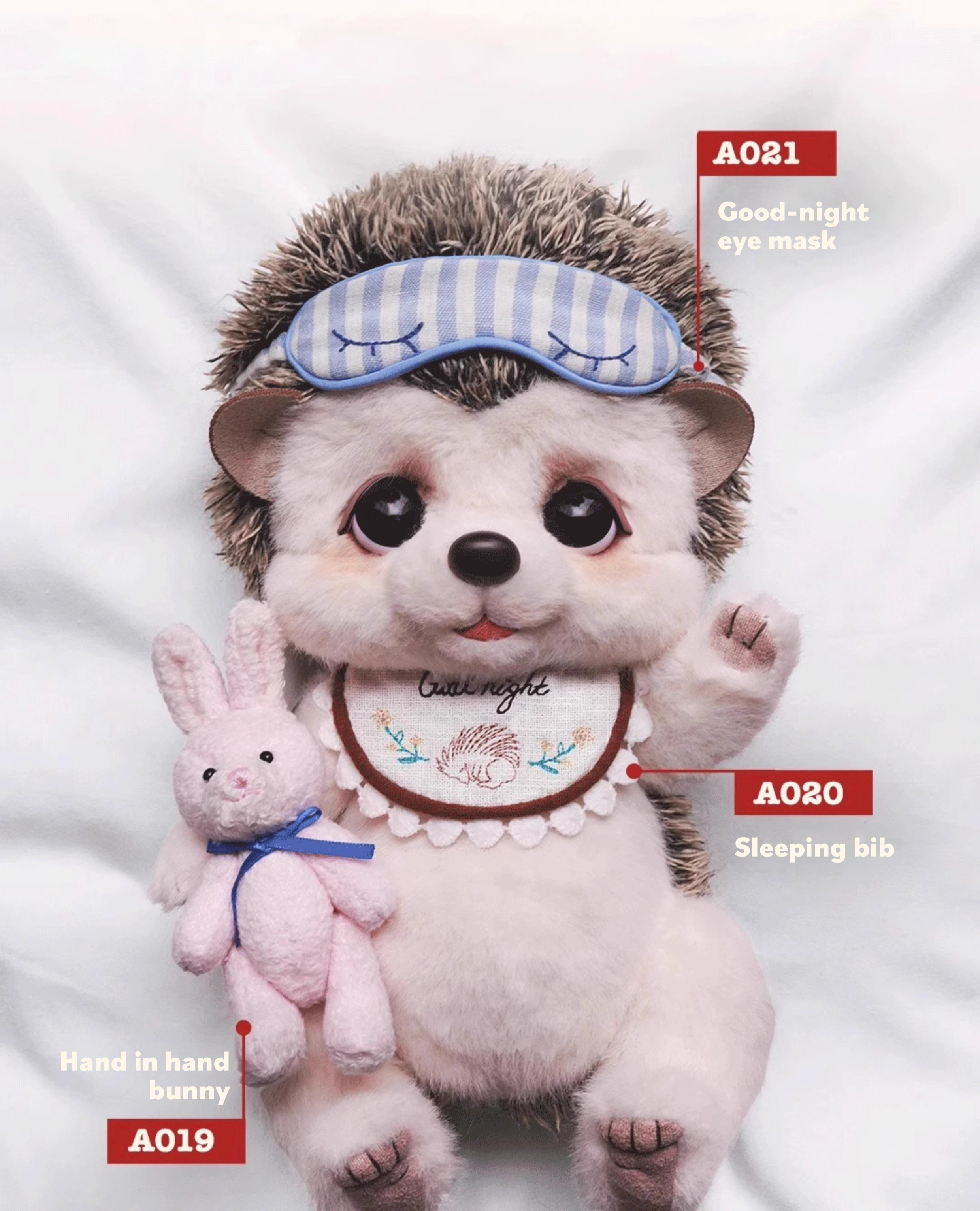 LuLuFun Studio Motty Hedgehog Plush Toy – Handmade Soft Boucle Stuffed Animal