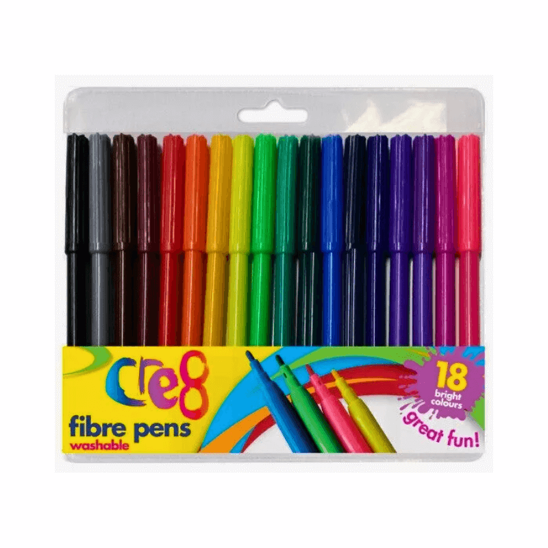 PoundFun Multicoloured Felt Tip Pens | 18 Pack Vibrant Drawing Markers