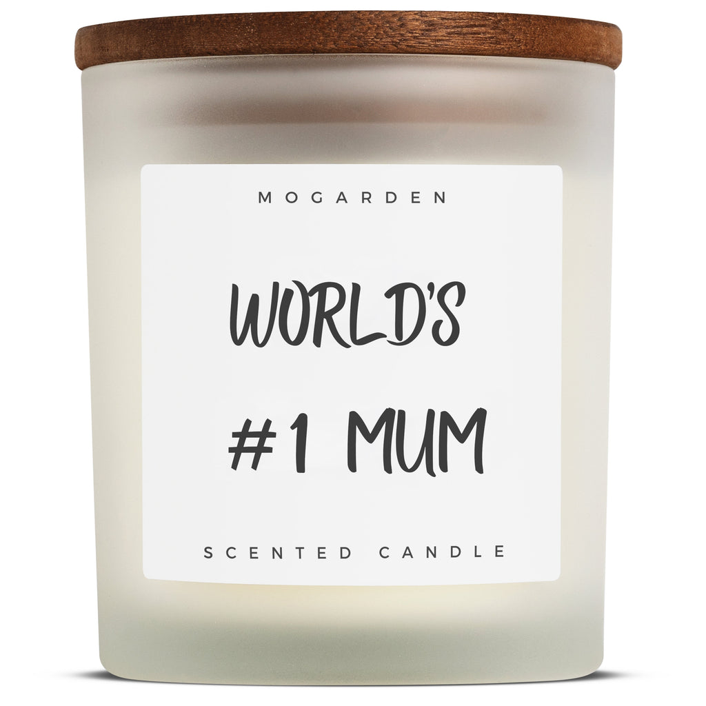 Mogarden Vanilla Amber Scented Candle - Natural Soy Wax Mum Gift 220g