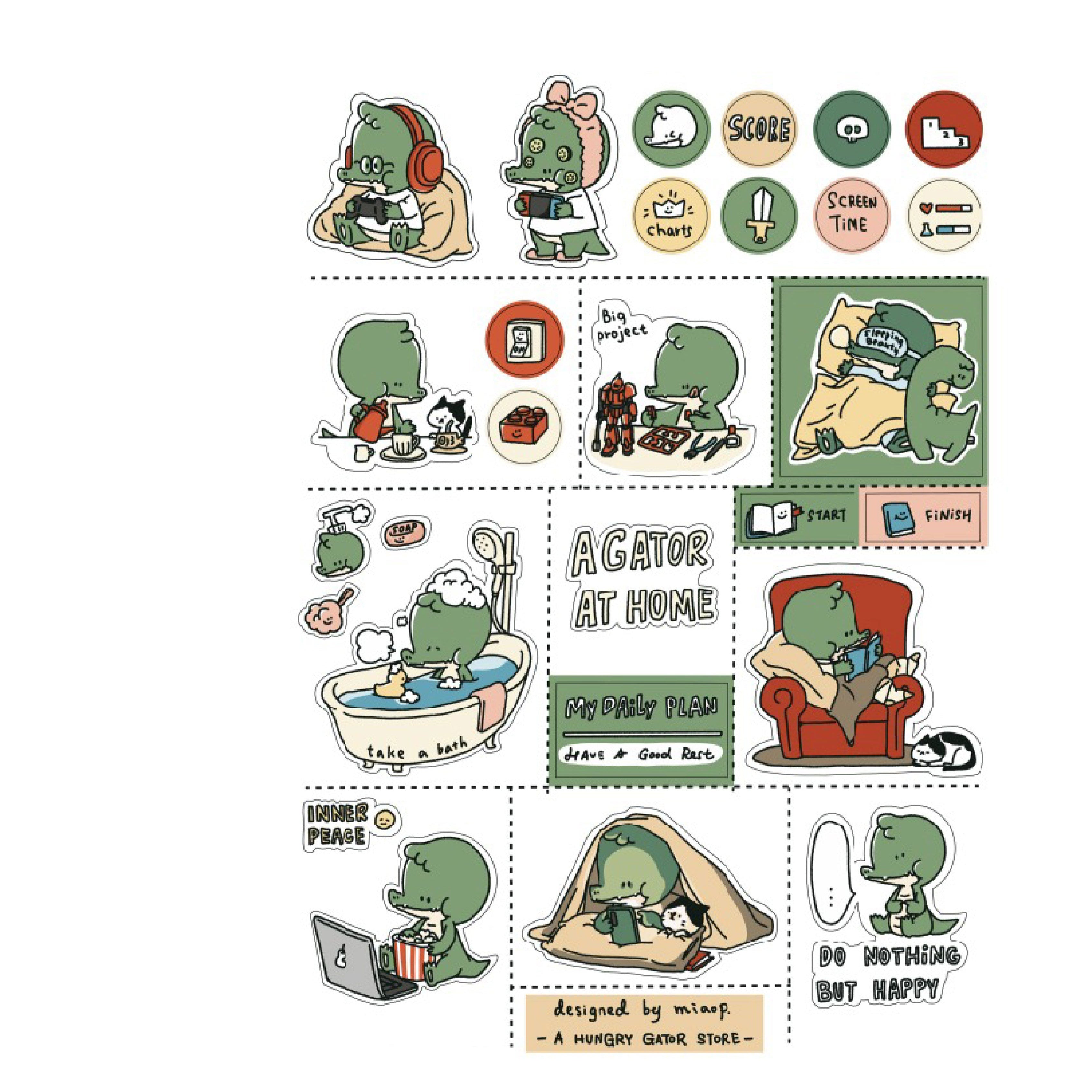 Daily Plan Planner Stickers | A Gator Life A6 Journaling Sheet
