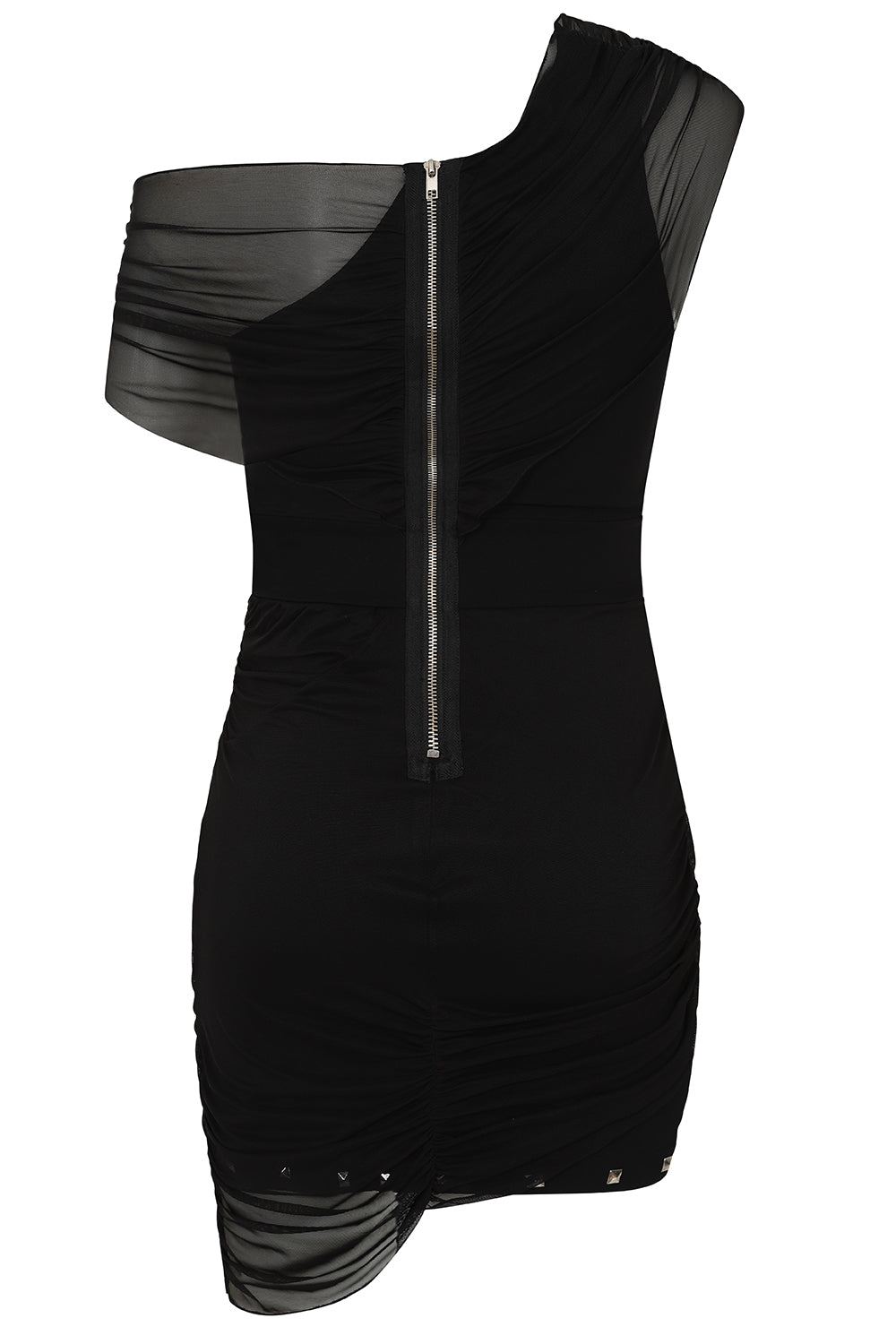 Necessary Evil Venus Wrapped Mesh Mini Dress – Studded Gothic Style