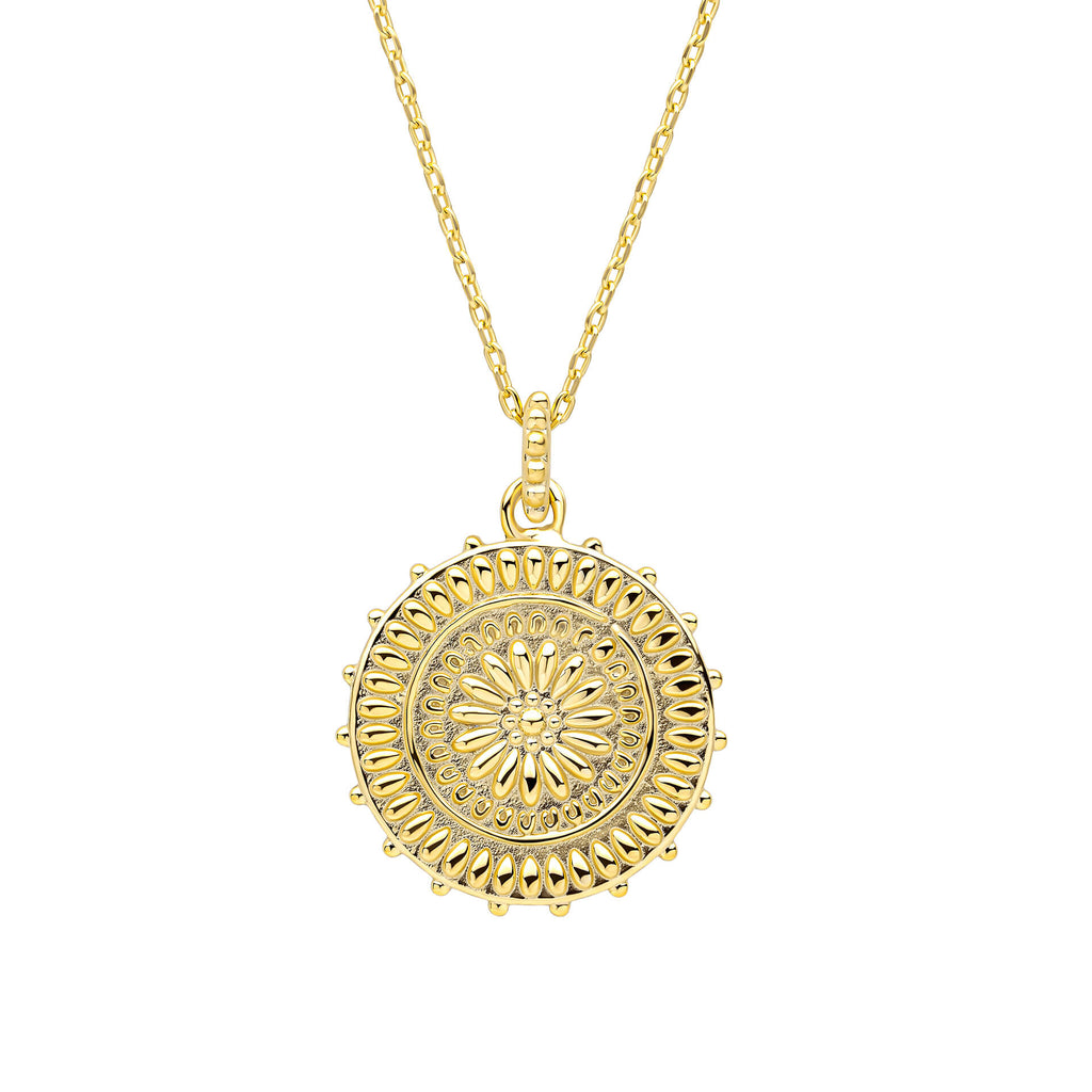 Katya Sunflowers Necklace | Gold Plated Recycled Sterling Silver
