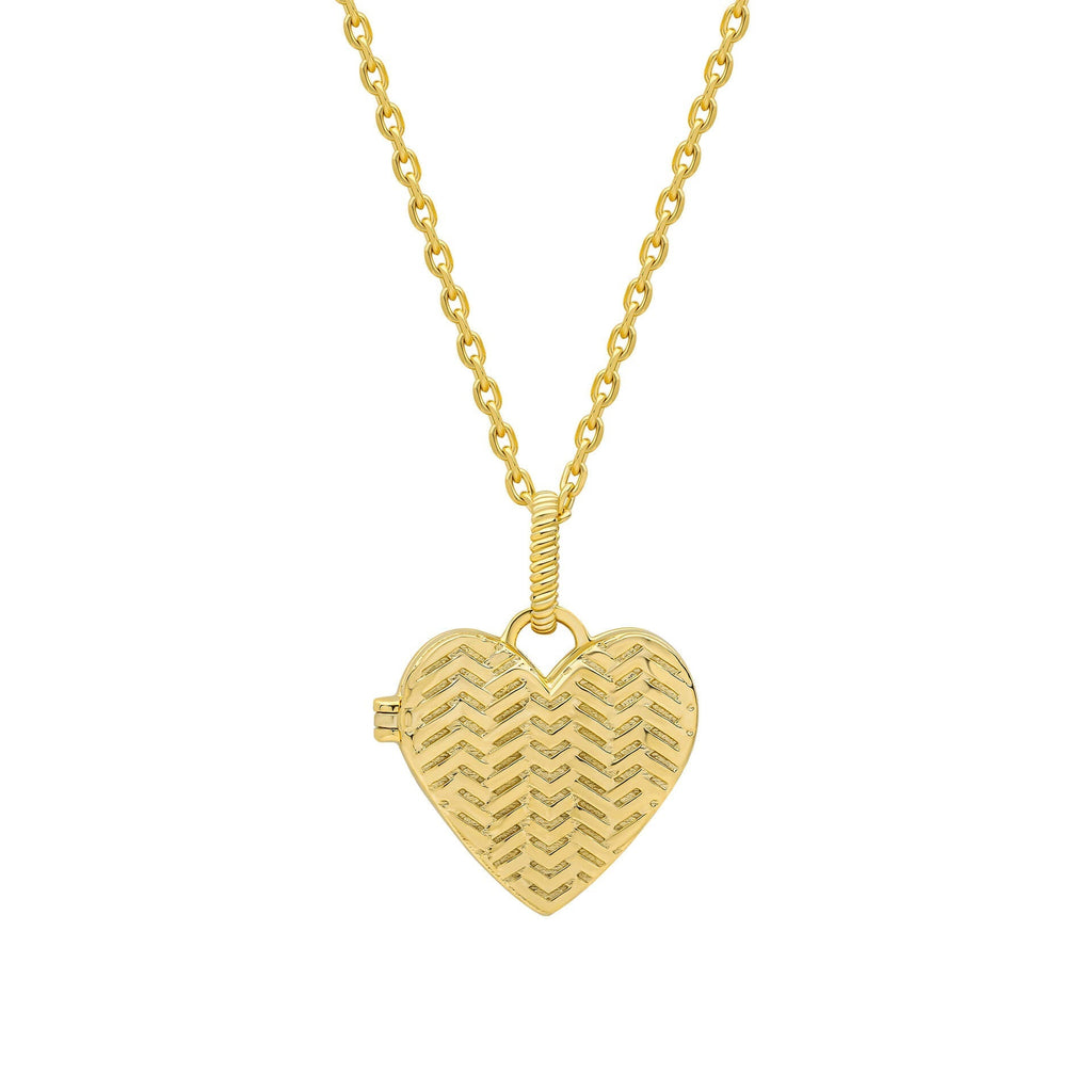 Laura Ashley Picnic Basket Weave Heart Locket Necklace | Gecko Jewellery