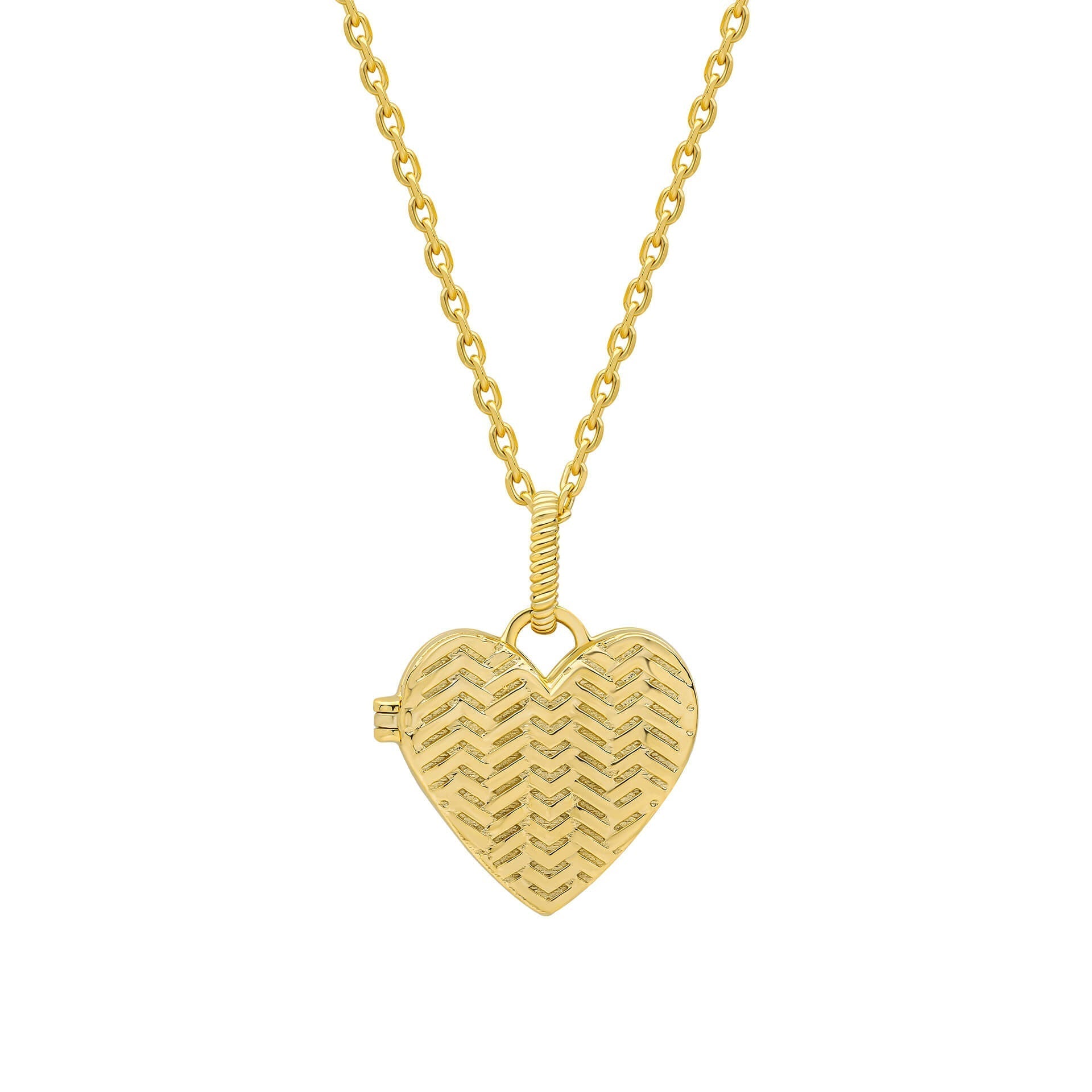 Laura Ashley Picnic Basket Weave Heart Locket Necklace | Gecko Jewellery