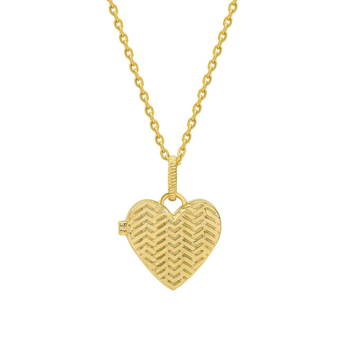 Laura Ashley Picnic Basket Weave Heart Locket Necklace | Gecko Jewellery
