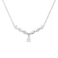 Diamonfire Sterling Silver Teardrop Zirconia Statement Necklace