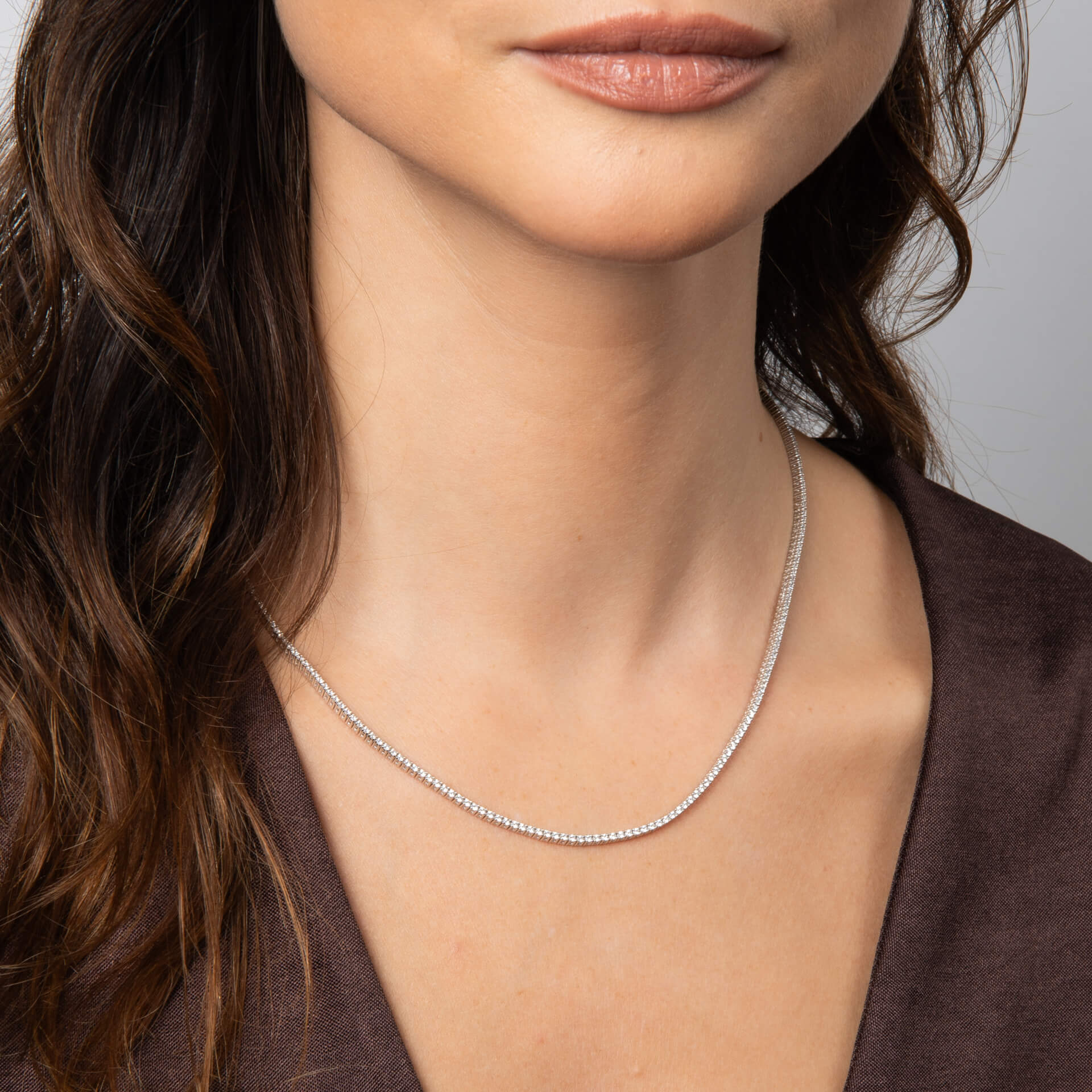 Gecko Jewellery Demi Fine Tennis Necklace – Sterling Silver Zirconia