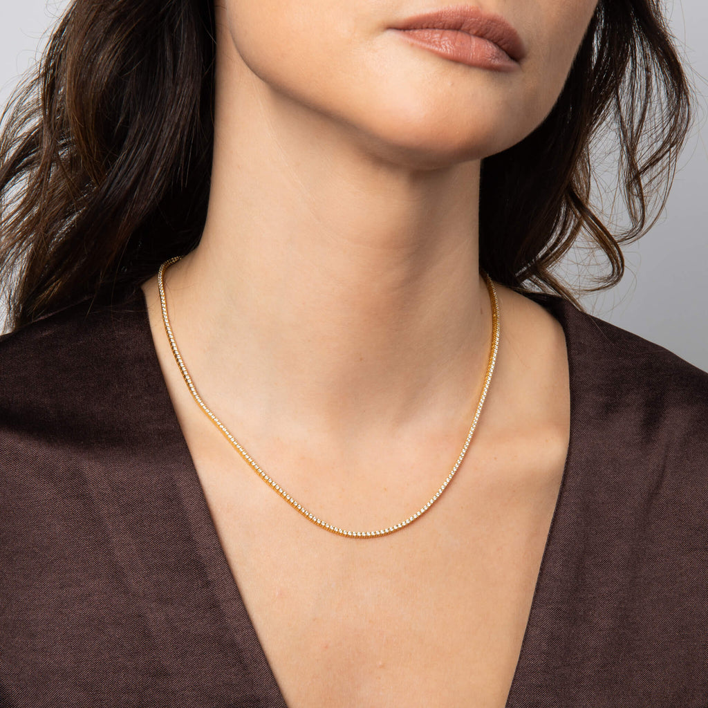 Gecko Jewellery Demi Fine Tennis Necklace – Sterling Silver Zirconia