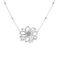 Redford Vine Flower Necklace | Silver-Plated Brass with Cubic Zirconia