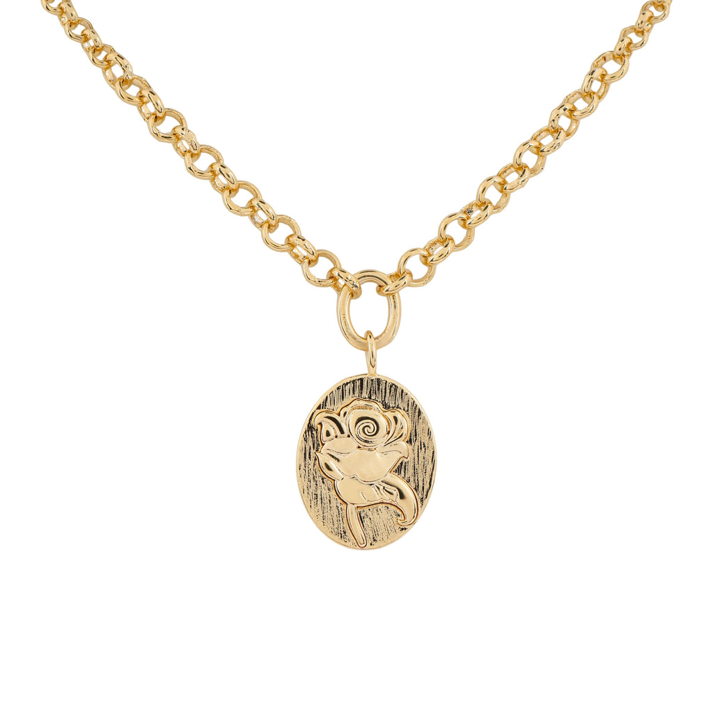 Laura Ashley Baythorne Roses Gold-Plated Recycled Brass Pendant Necklace
