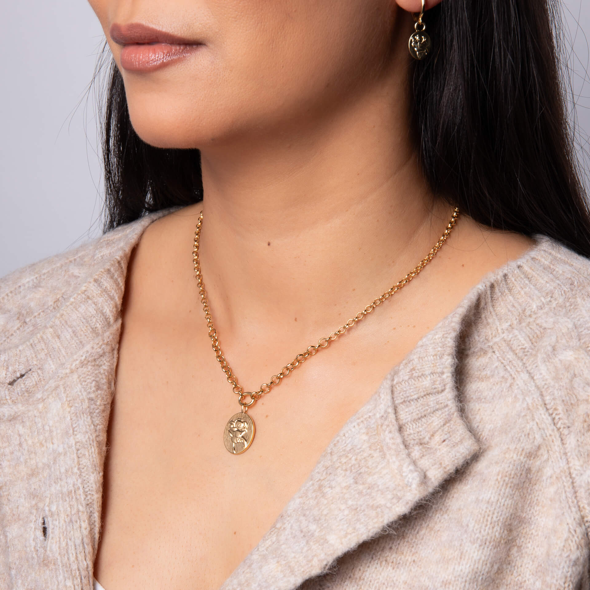 Laura Ashley Baythorne Roses Gold-Plated Recycled Brass Pendant Necklace