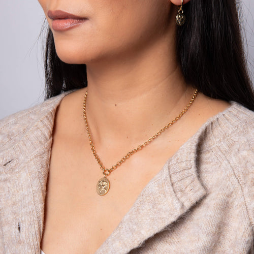 Laura Ashley Baythorne Roses Gold-Plated Recycled Brass Pendant Necklace
