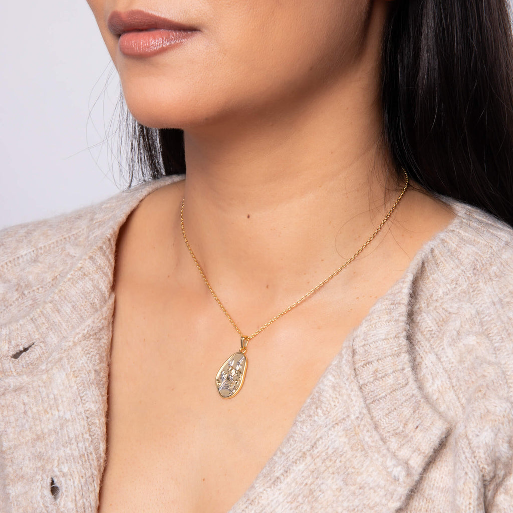 Laura Ashley Poppy Meadow Flower Necklace | Mixed Metal Recycled Brass