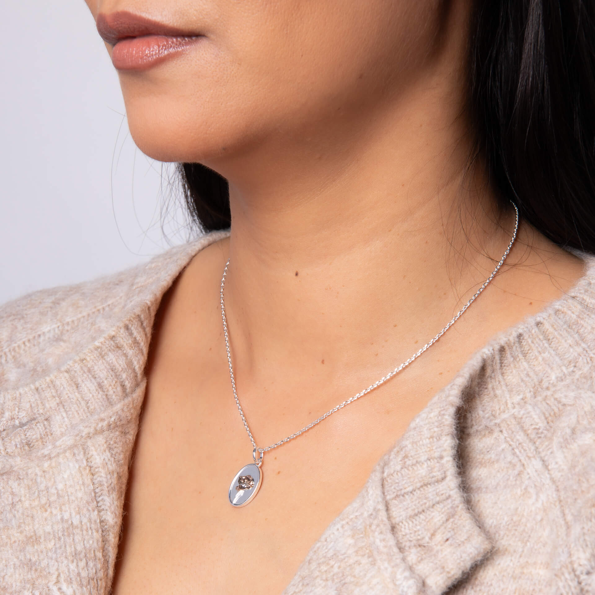 Poppy Meadow Flower Necklace | Silver & Rose Gold Plated Brass