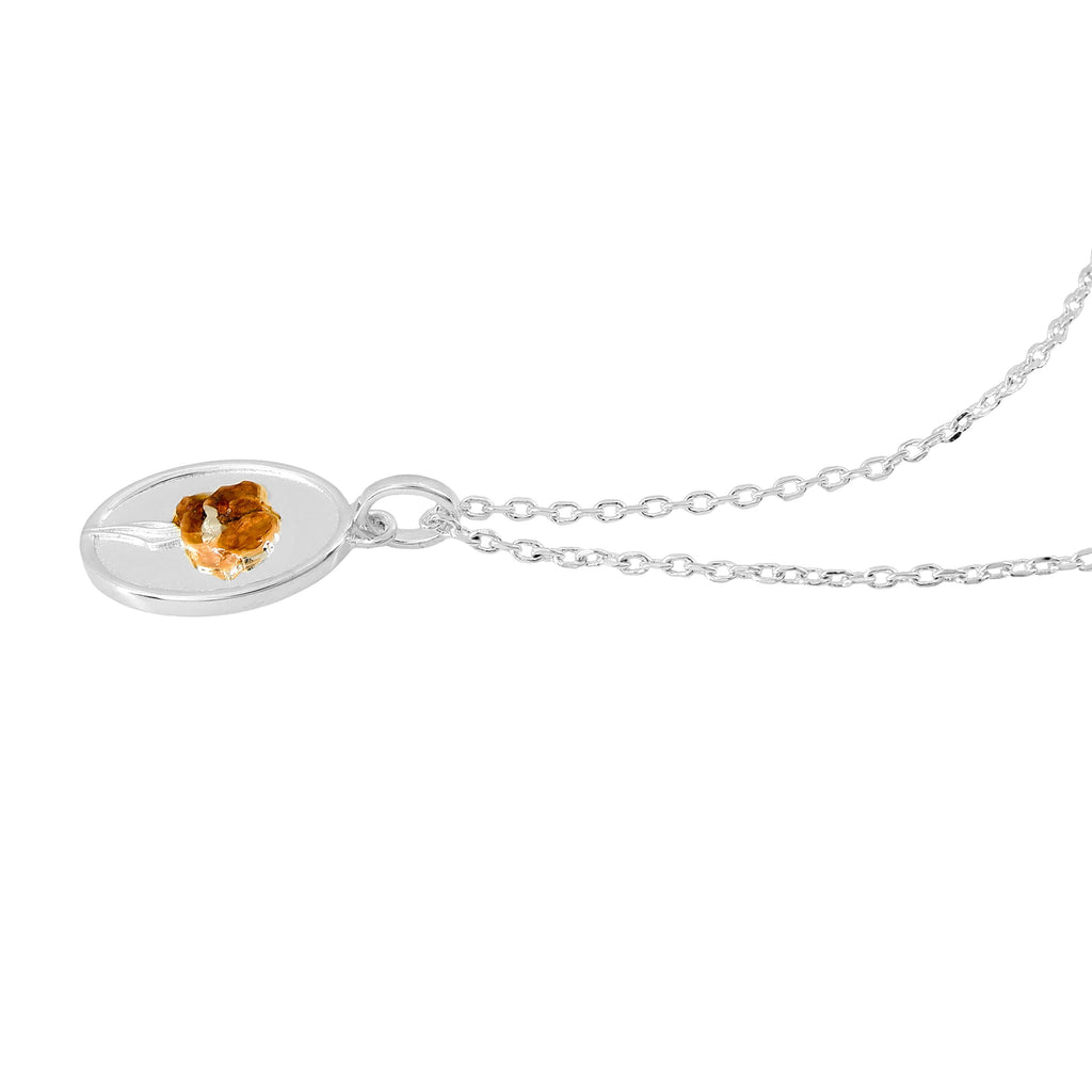 Poppy Meadow Flower Necklace | Silver & Rose Gold Plated Brass
