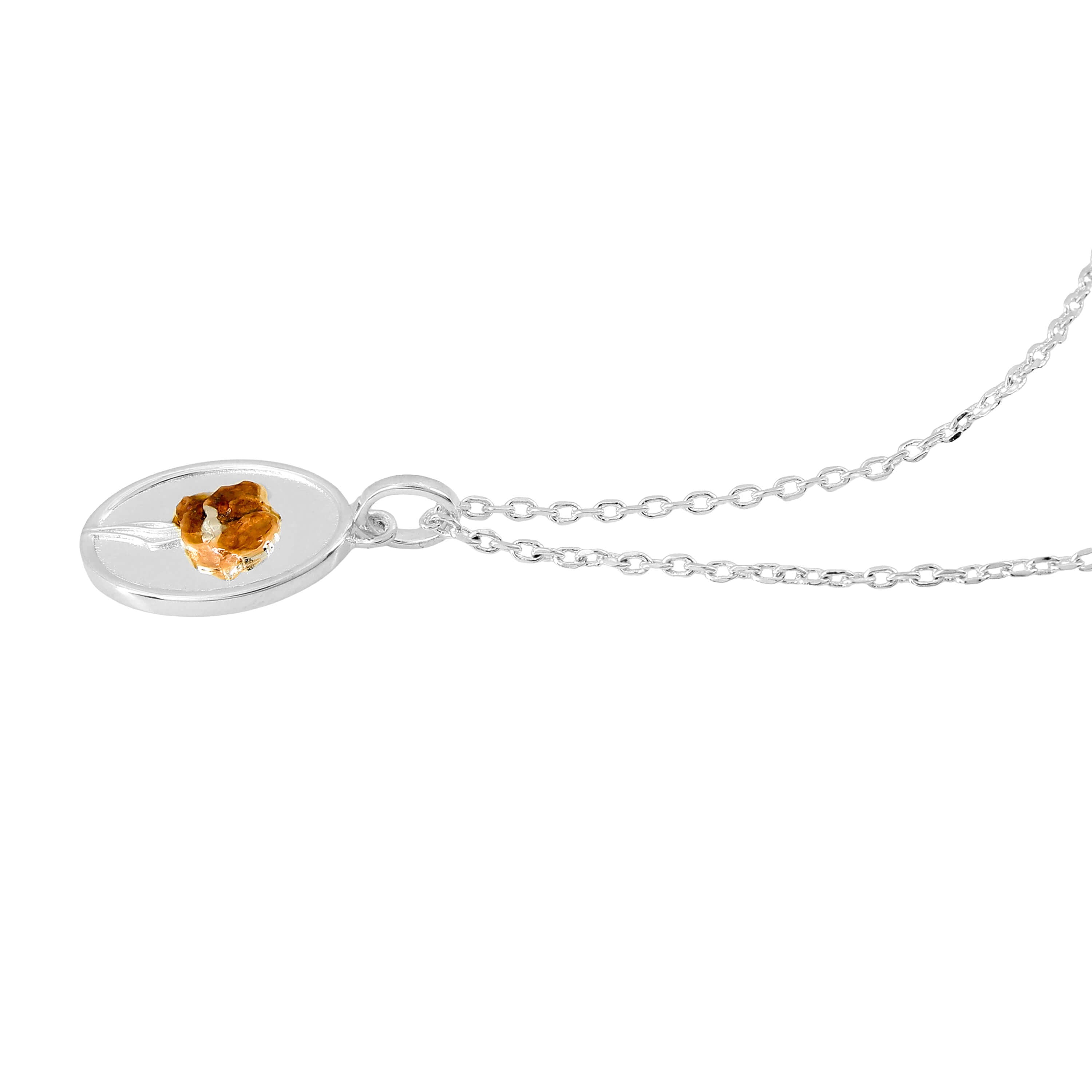 Poppy Meadow Flower Necklace | Silver & Rose Gold Plated Brass