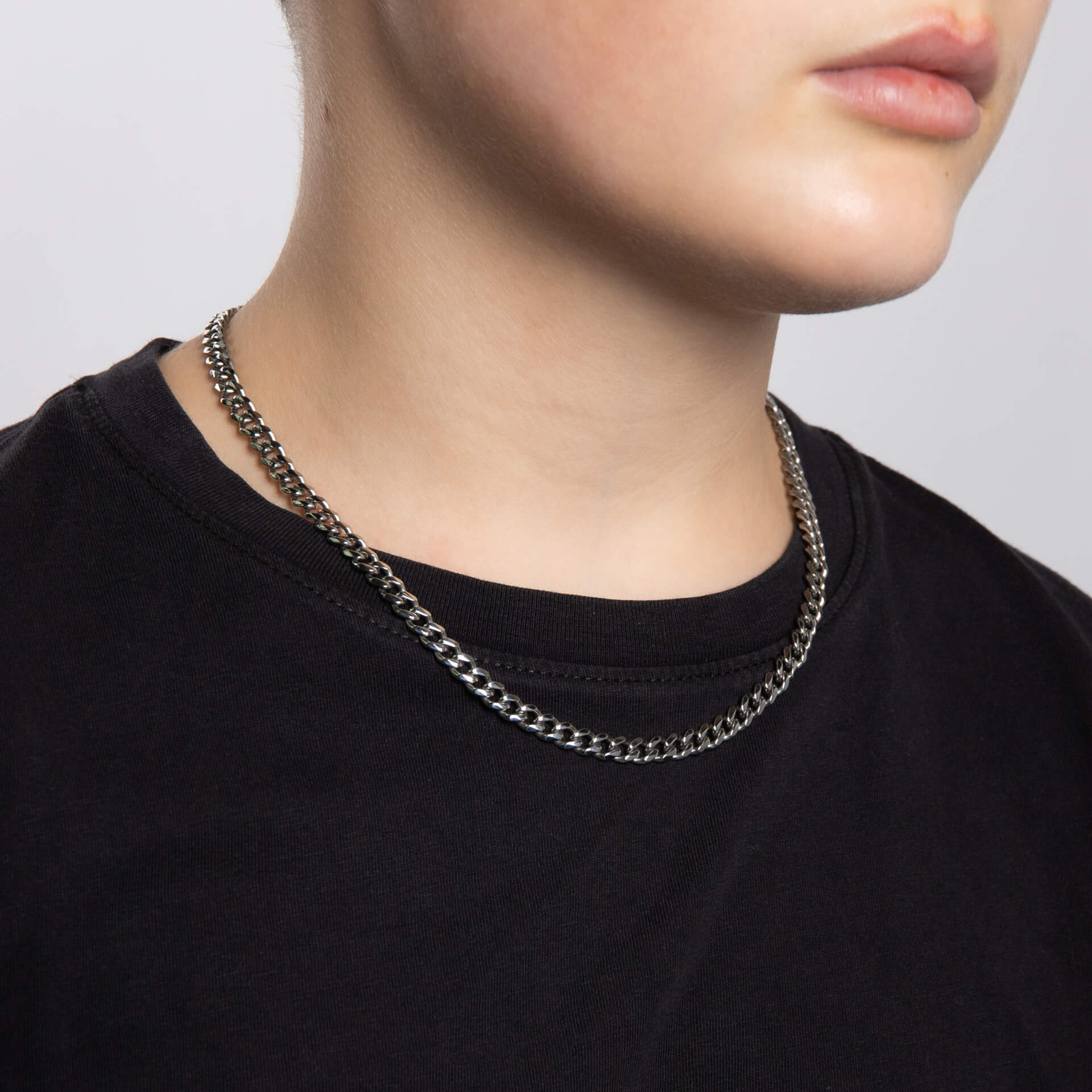 Gecko Jewellery Smaller Fit Stainless Steel Cuban Link Chain Necklace