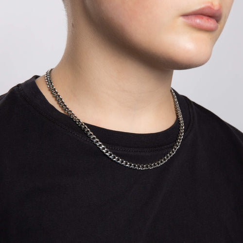 Gecko Jewellery Smaller Fit Stainless Steel Cuban Link Chain Necklace