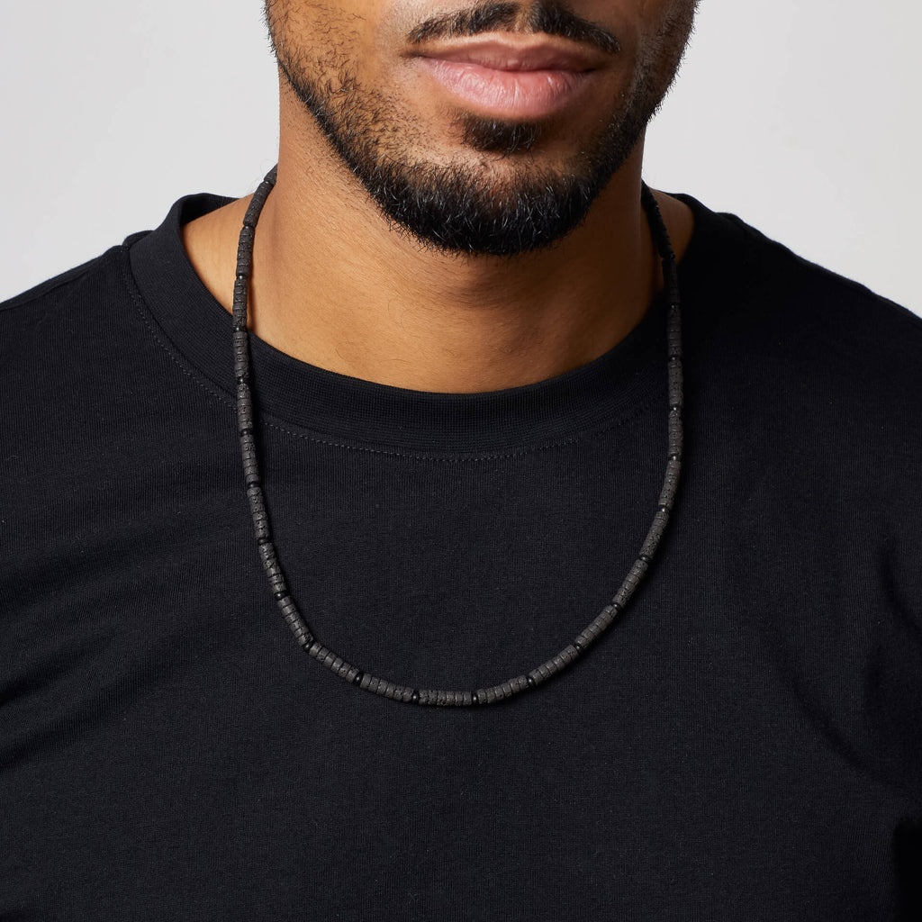 Gecko Jewellery Lava Stone Beaded Necklace – Modern Masculine Style