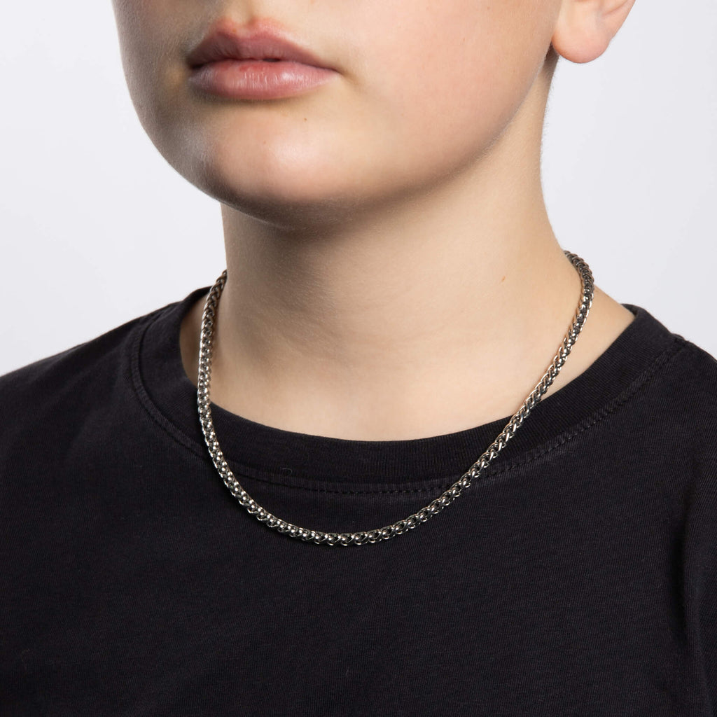 Gecko Jewellery Smaller Fit Stainless Steel Wheat Chain Necklace