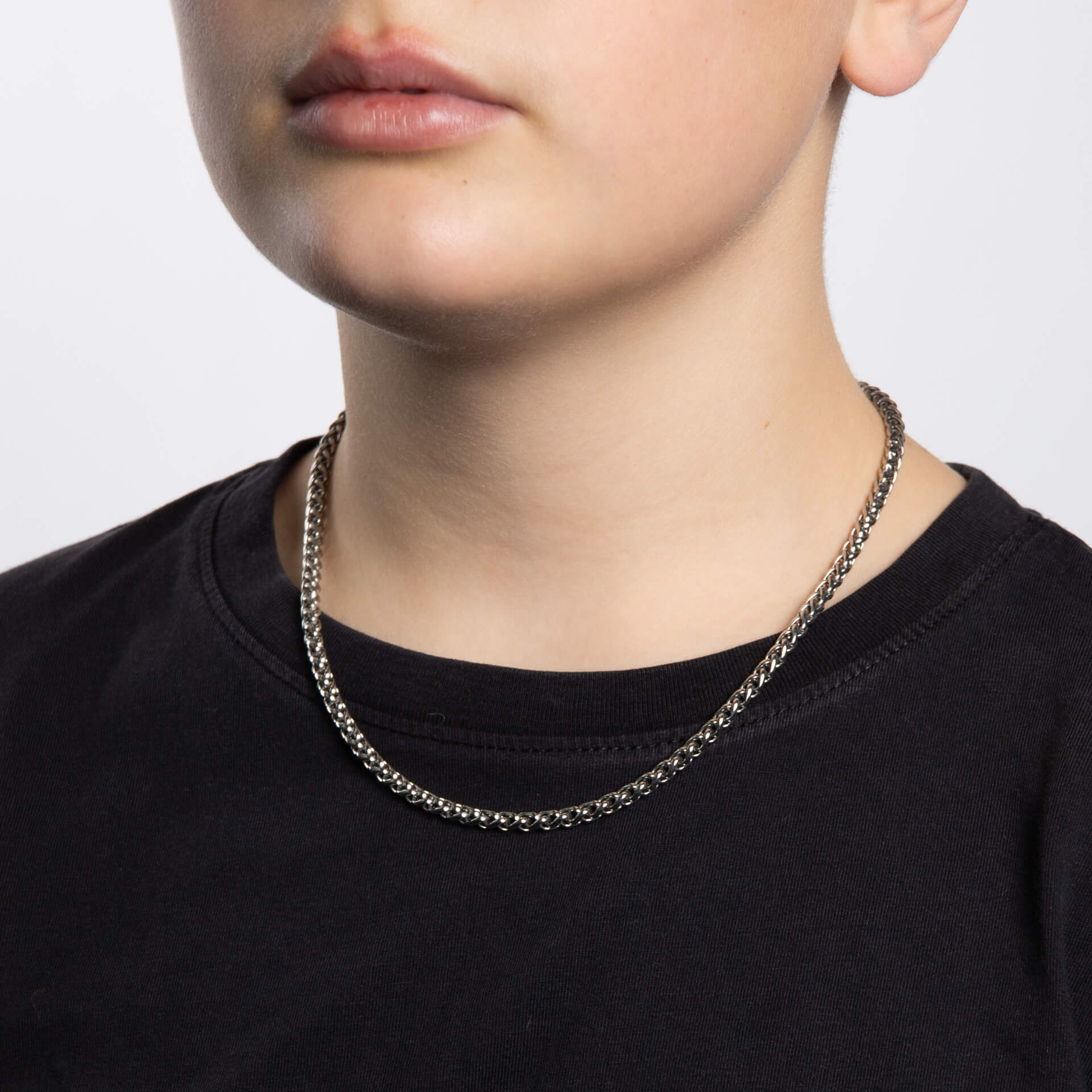 Gecko Jewellery Smaller Fit Stainless Steel Wheat Chain Necklace
