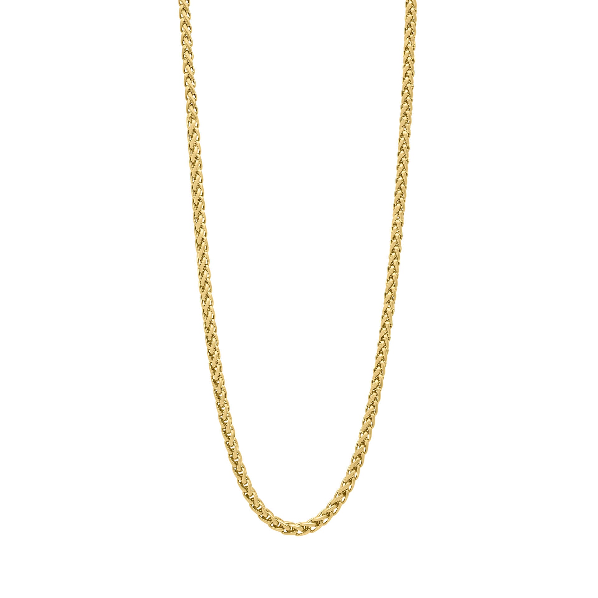 Gecko Jewellery Smaller Fit Stainless Steel Wheat Chain Necklace