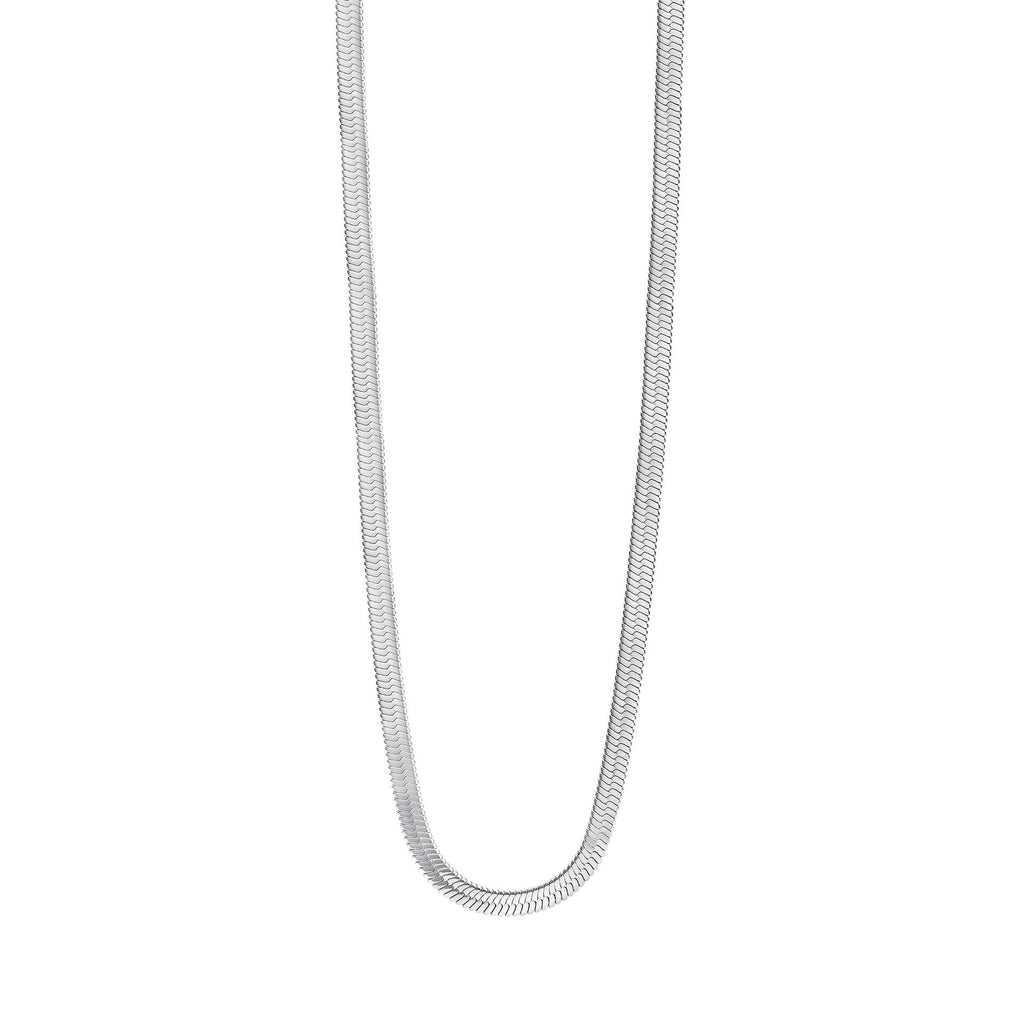 Gecko Jewellery Stainless Steel Herringbone Chain Necklace – Sleek Silver