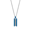 Gecko Jewellery Blue Stainless Steel Dog Tag Necklace for Men