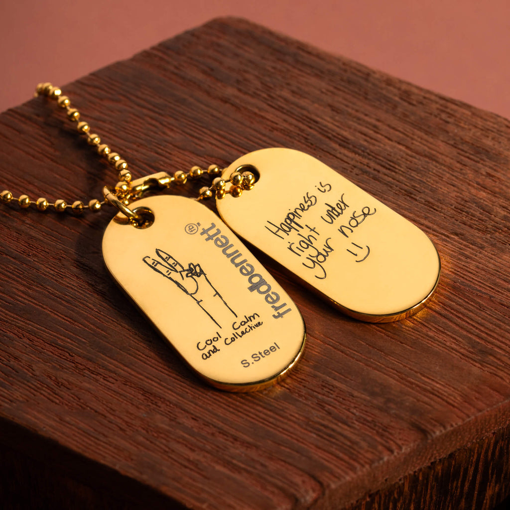 Gecko Jewellery Double Oval Dog Tag Necklace | Polished Stainless Steel