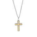 Gecko Jewellery Two Tone Stainless Steel Layered Cross Necklace