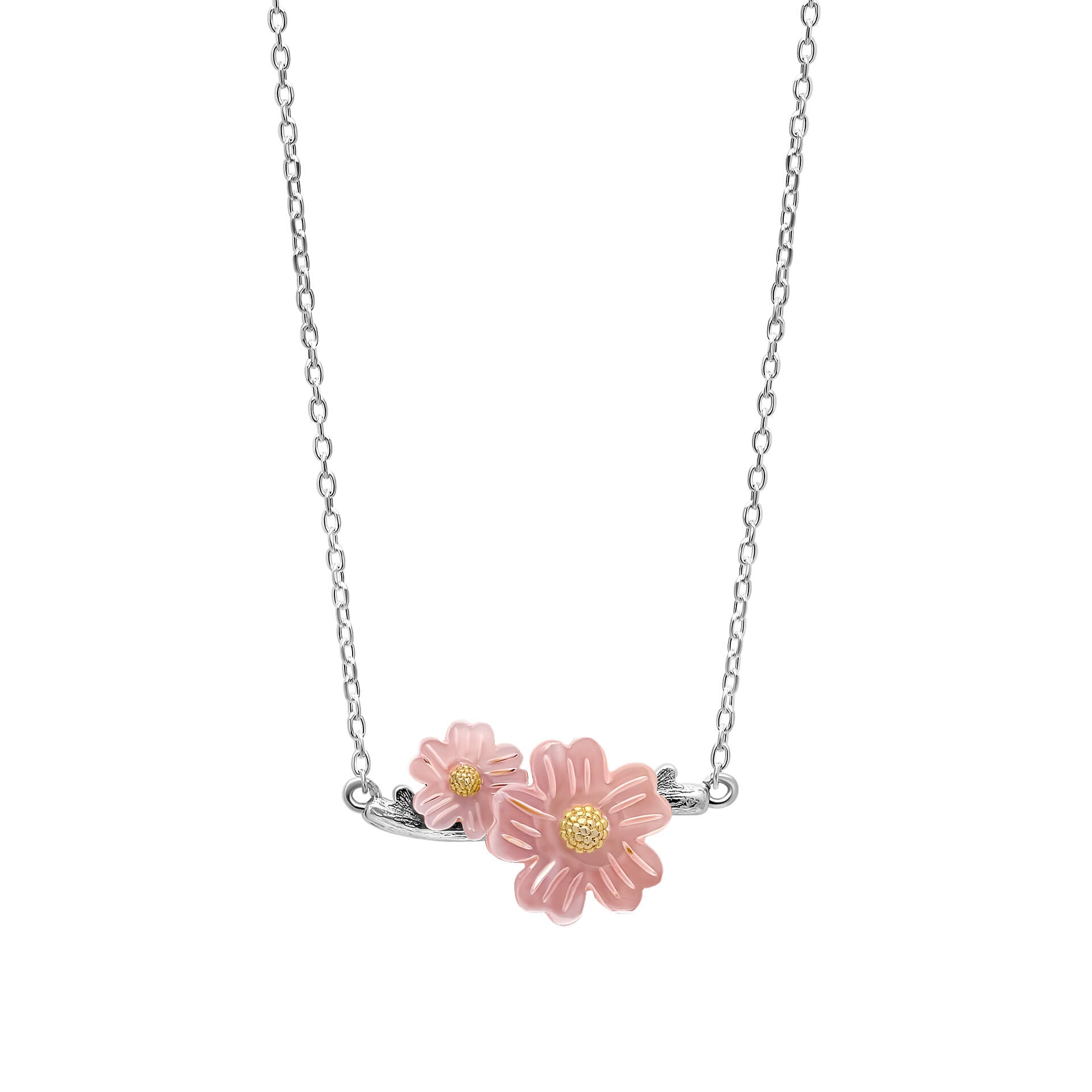 Gecko Jewellery Cherry Blossom Necklace – Recycled Silver & Mother of Pearl