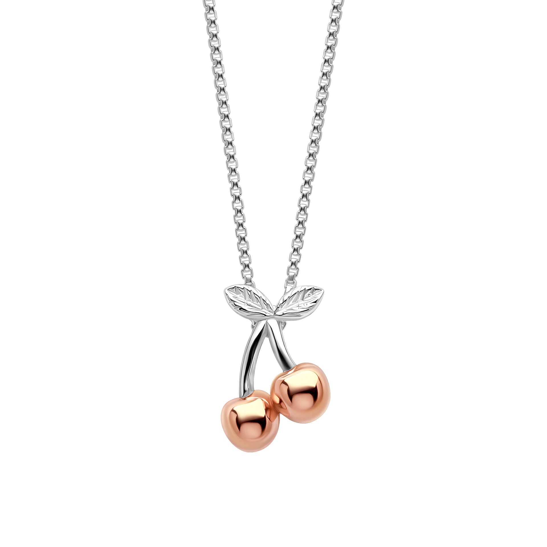 Gecko Jewellery Cranwell Orchard Cherry Necklace - Rose Gold Silver