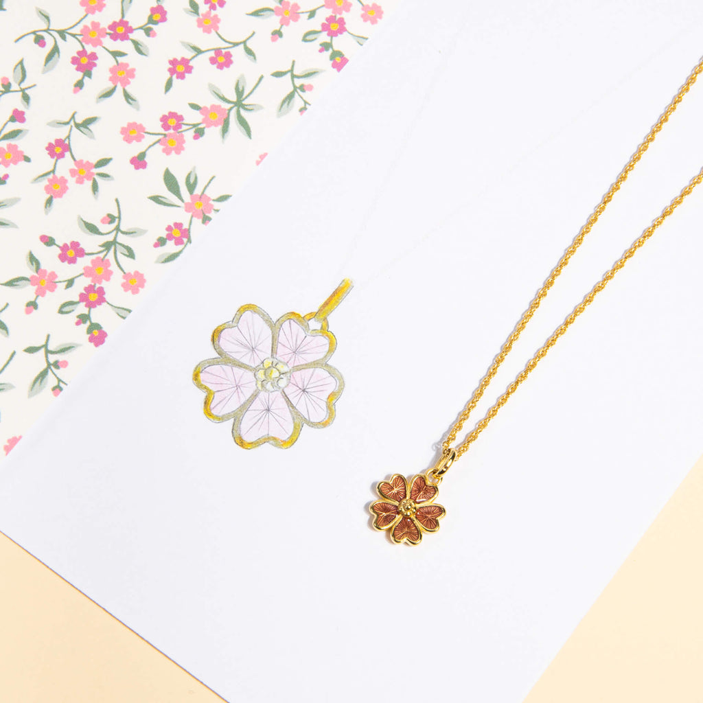 Laura Ashley Riverly Ditsy Flower Necklace | Gold Plated Silver