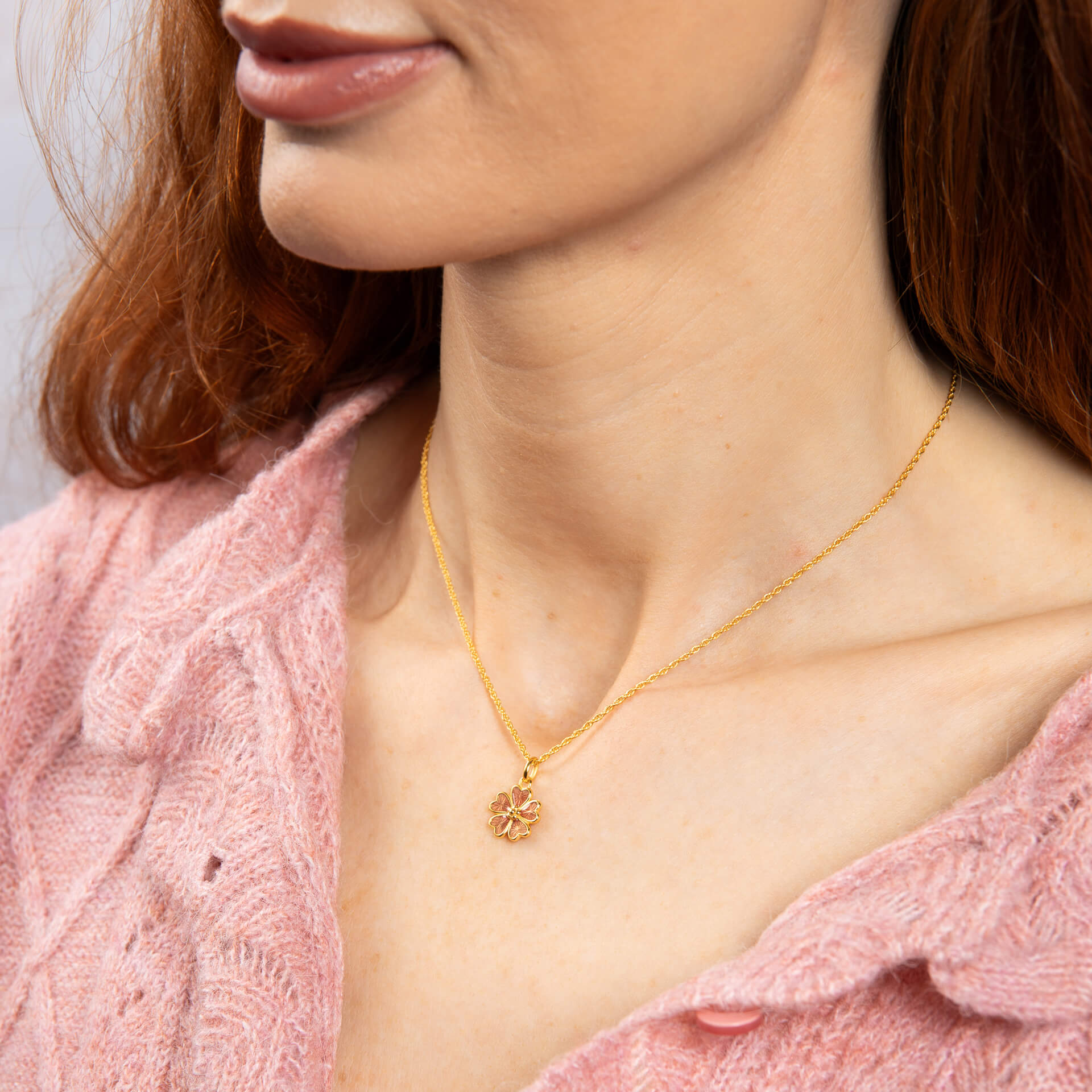 Laura Ashley Riverly Ditsy Flower Necklace | Gold Plated Silver