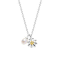Gecko Jewellery Kids Daisy Charm Necklace – Silver & Gold with Pearl
