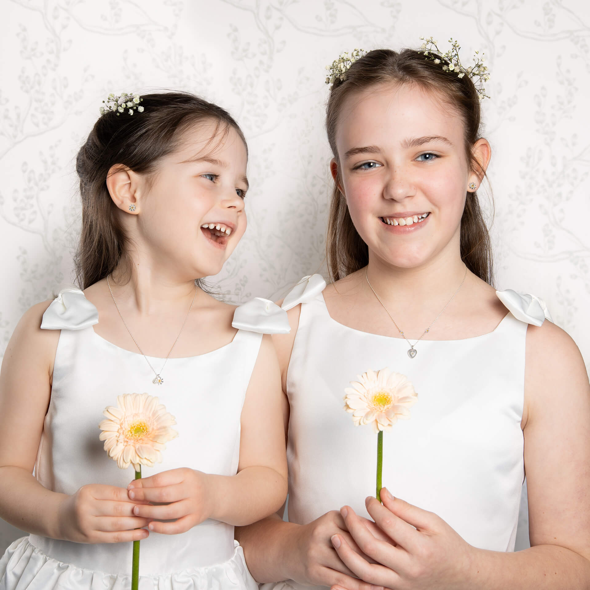 Laura Ashley Kids Daisy Heart Necklace in Gold-Plated Sterling Silver