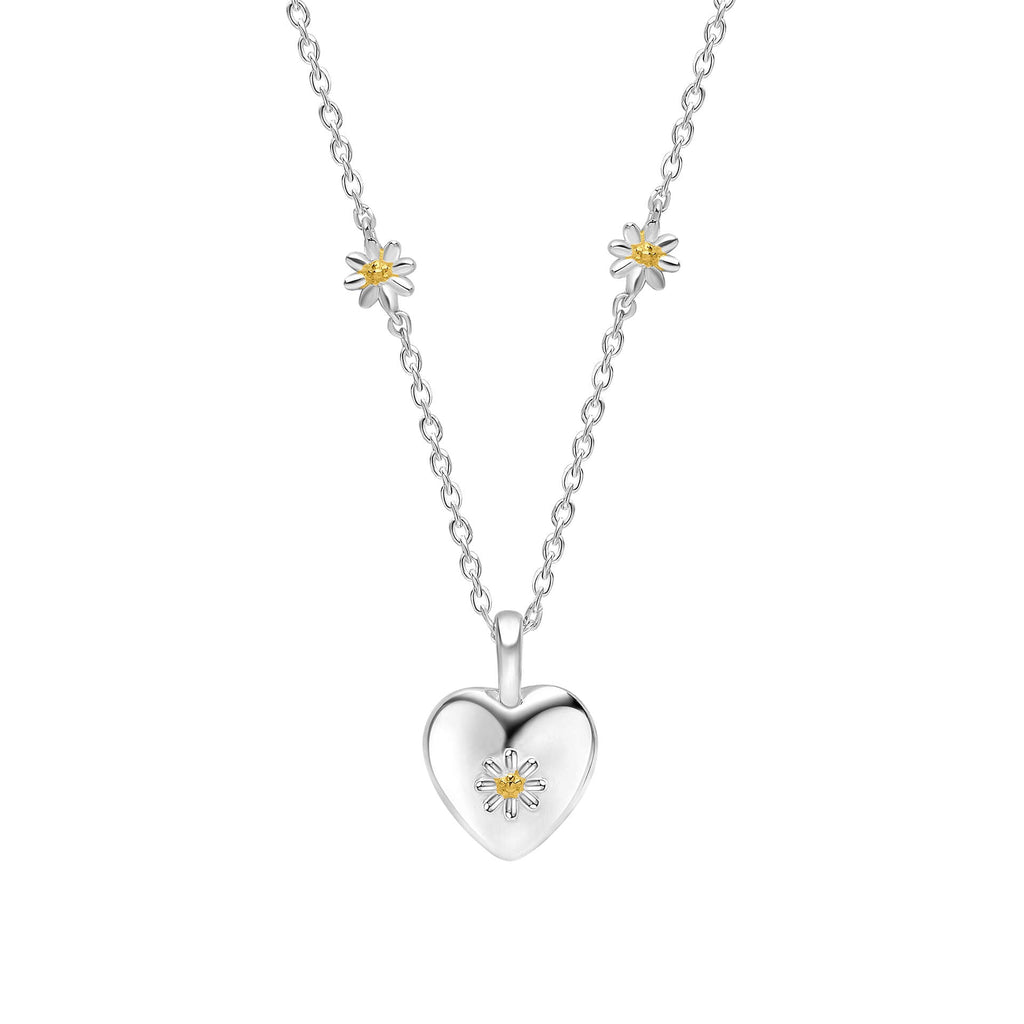 Laura Ashley Kids Daisy Heart Necklace in Gold-Plated Sterling Silver