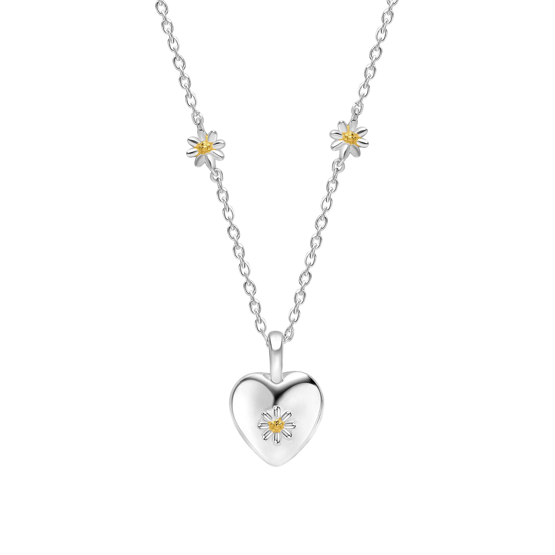 Laura Ashley Kids Daisy Heart Necklace in Gold-Plated Sterling Silver