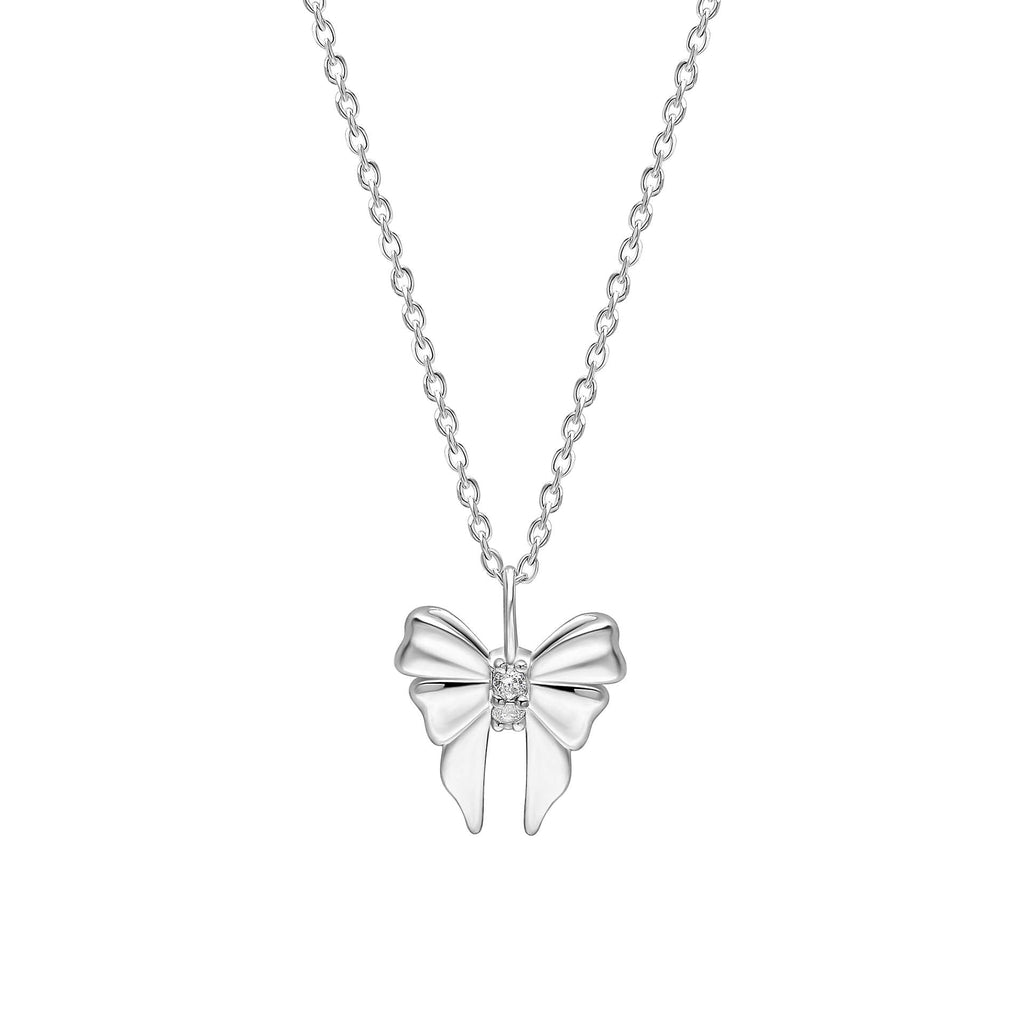 Laura Ashley Milda Bow Necklace – Recycled Sterling Silver for Kids