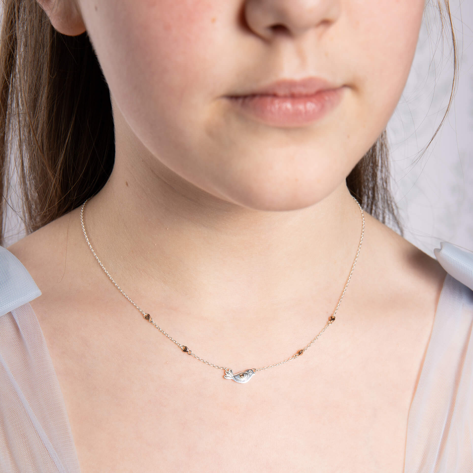 Gecko Jewellery Kids Rosmere Love Mini Bird Necklace - Sterling Silver