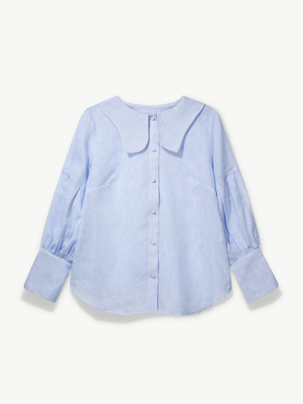 No More Nobody Habiba Tulip Collar Blouse – Handmade Deadstock Linen