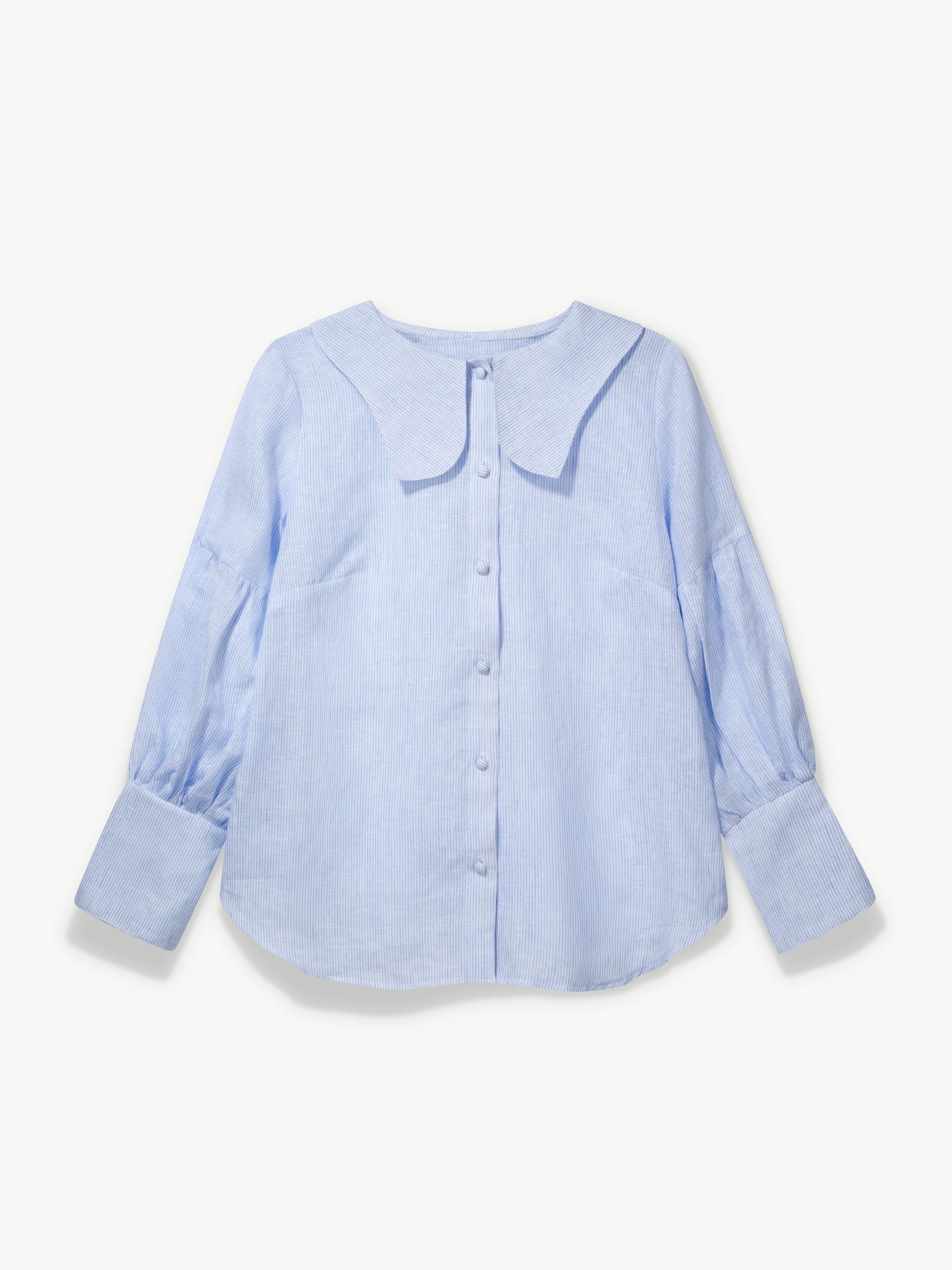 No More Nobody Habiba Tulip Collar Blouse – Handmade Deadstock Linen